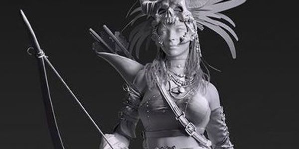 zbrush影视人物角色3D女猎人案例模型教程课资源封面